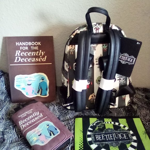 Bundle of 4: Loungefly Beetlejuice chibli backpack, Bioworld wallet handbook... - Picture 2 of 3